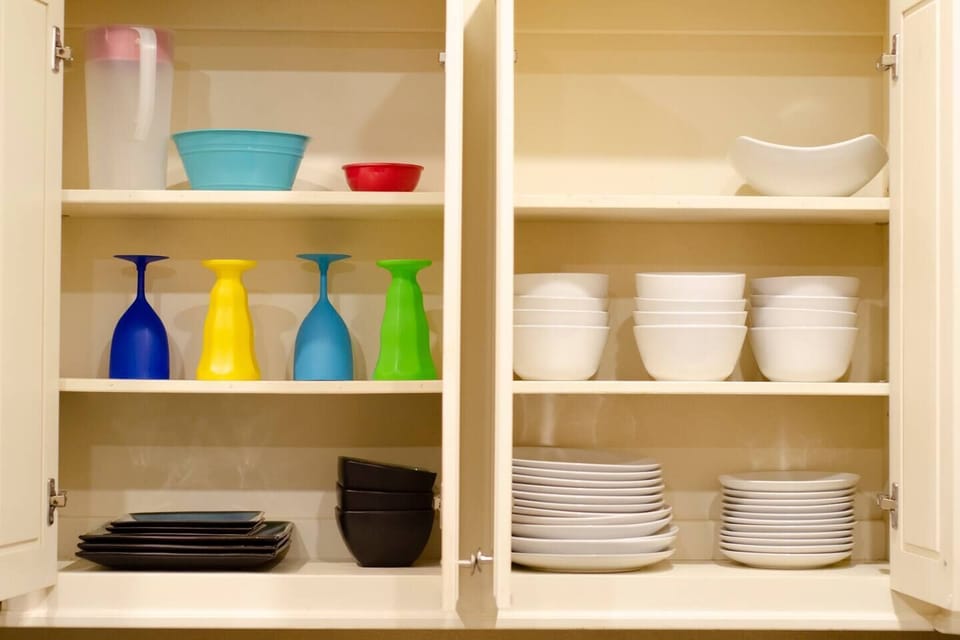 We have plenty of plates, bowls and cups available for our guests