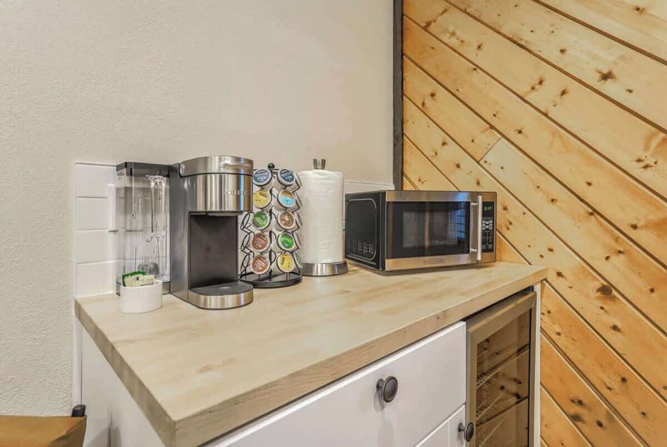 We have Keurig coffee machine and microwave.