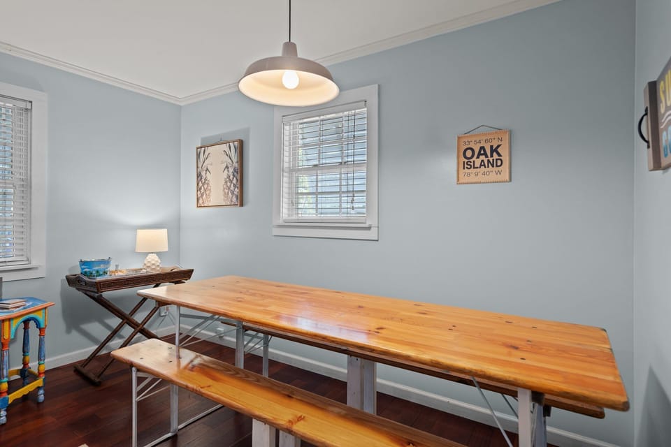 Huge table for meals or game nights!