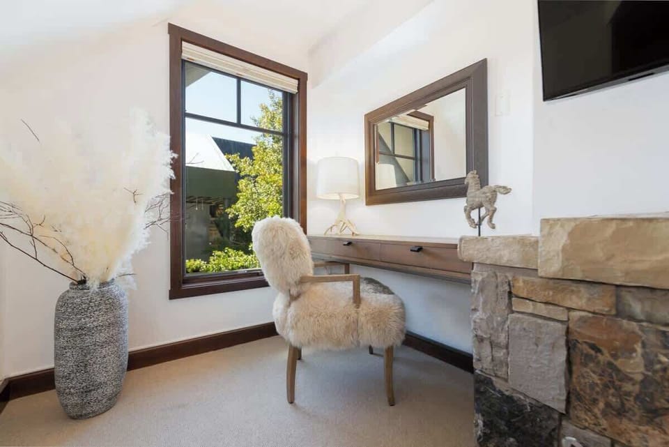 Workspace with views of the ski resort