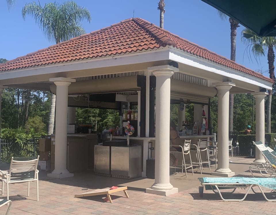 Tiki bar at the clubhouse, a short walk from the house. 