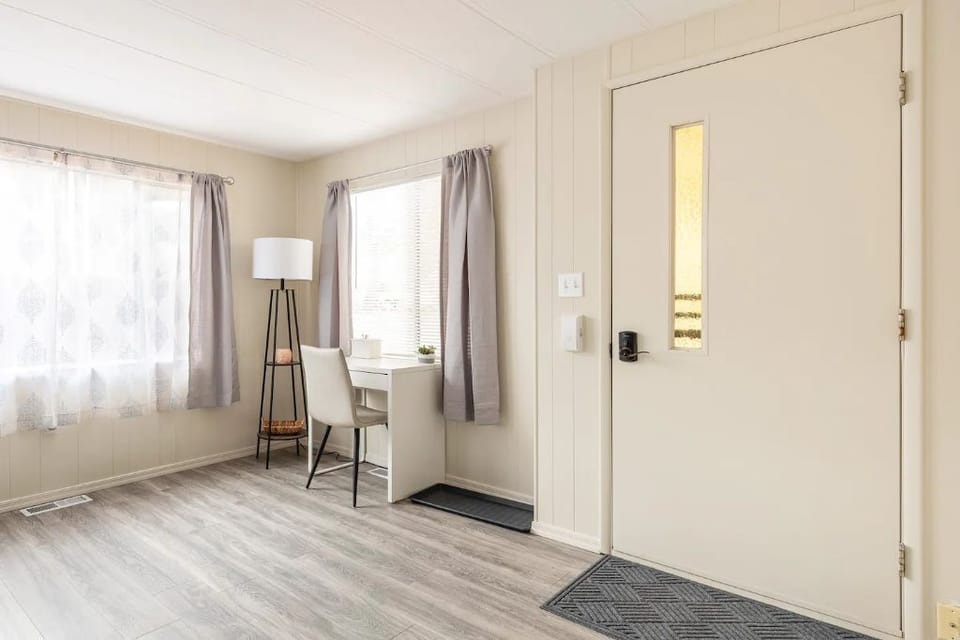 View of Front Door & Work Station