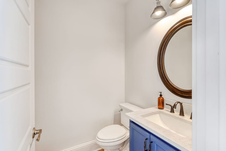 Half-bath on the first floor.