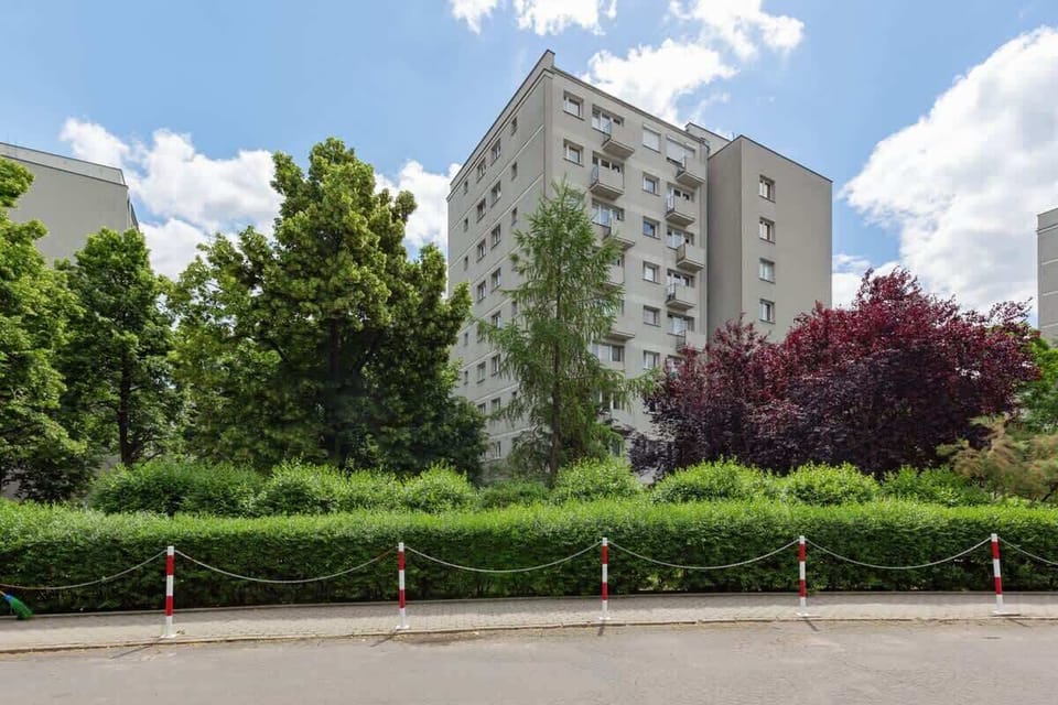 Greenery around the building. 