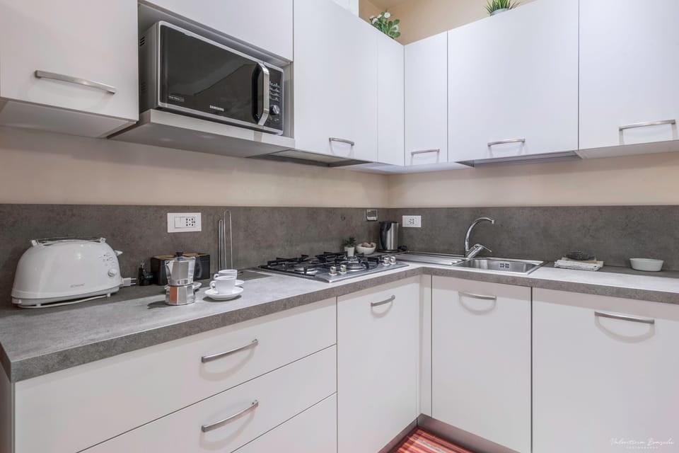 Full-size fridge, microwave, dishwasher, coffee/tea maker