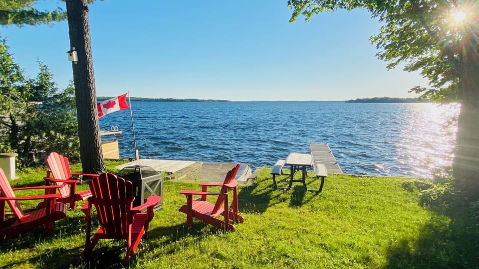 Unobstruct west facing view of Balsam Lake's clear, shining waters.