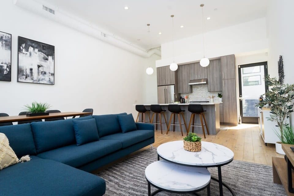 Living room with open kitchen