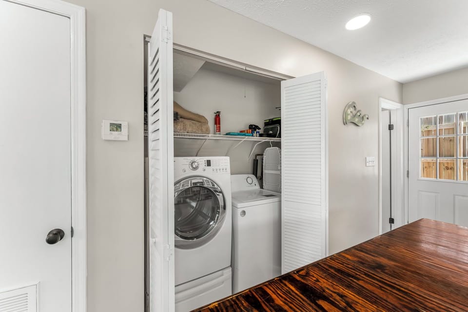 Because there's always laundry... even on vacation! Washer and Dryer closet. 
