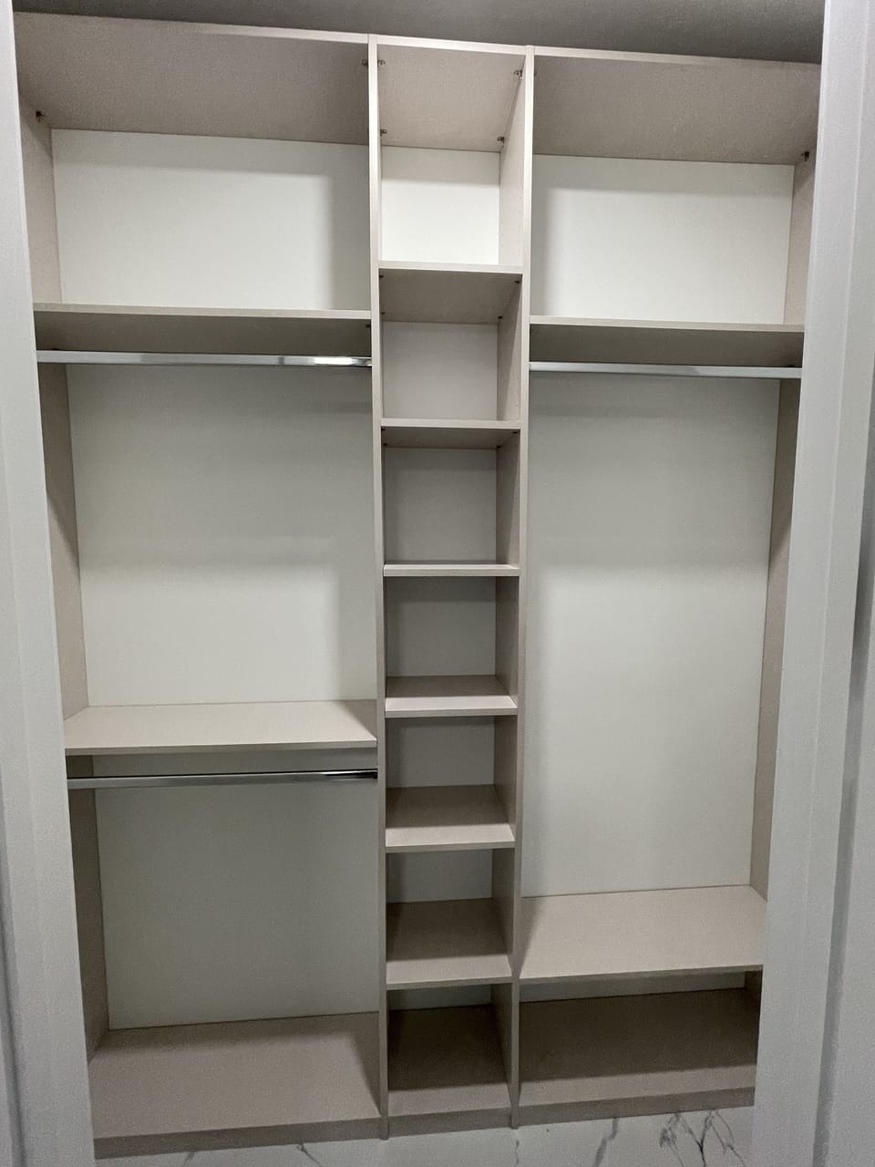 Closet with Custom Shelving in All Bedrooms