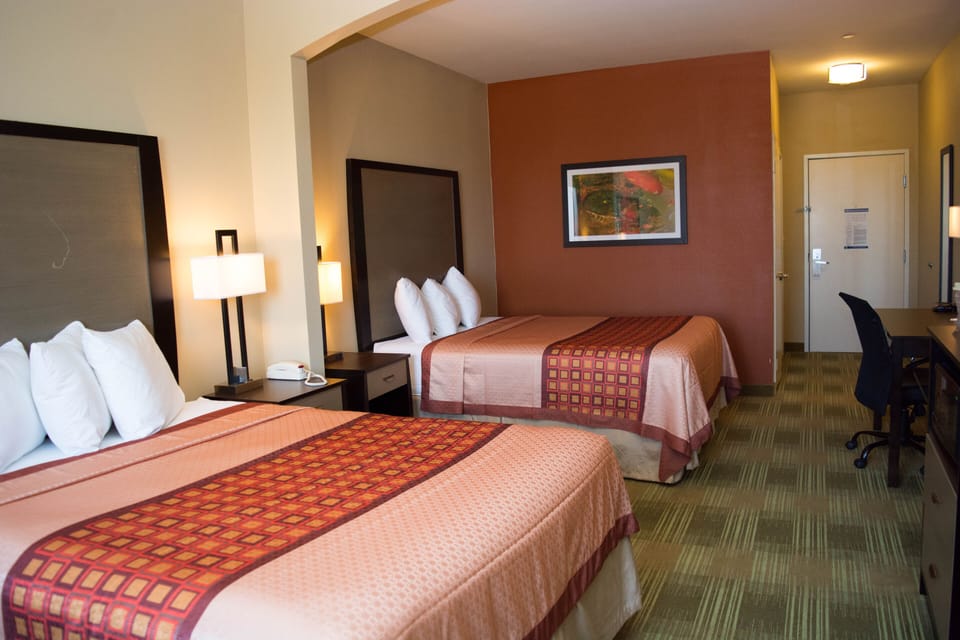 Individually decorated, individually furnished, desk, blackout drapes