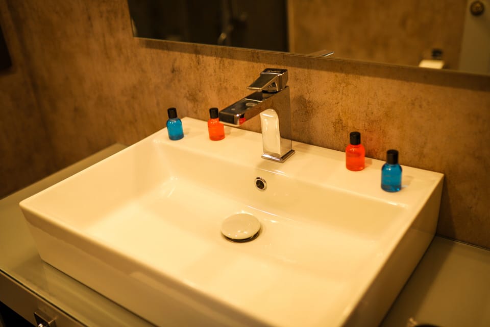 Shower, hair dryer, slippers, bidet