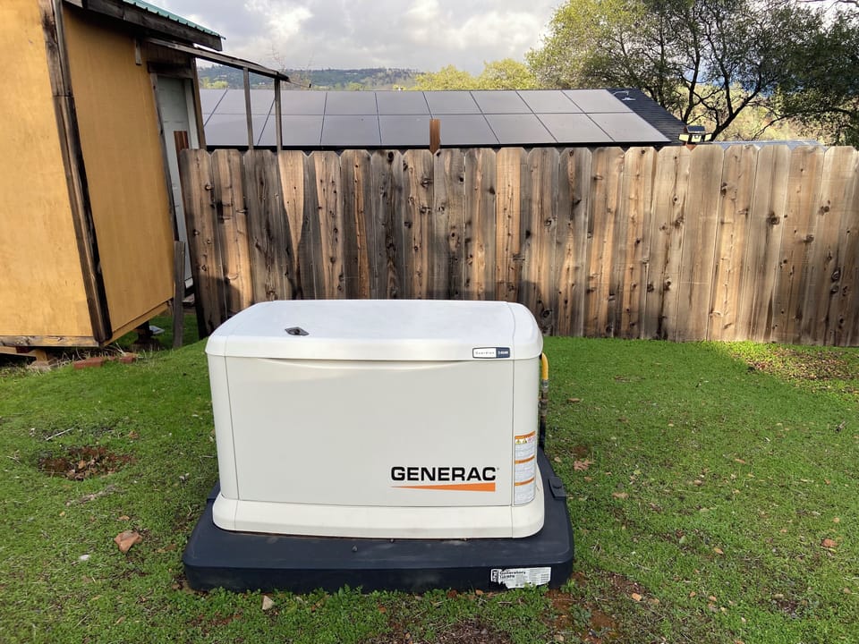 Generator for backup power.