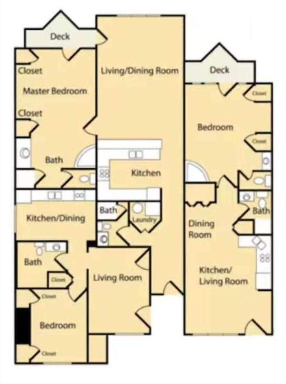 Check out your 3BDR floor plan and get an idea of where you will put everyone