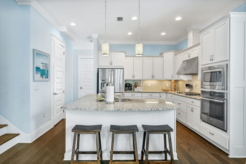 Open-concept kitchen. All the essentials provided.
