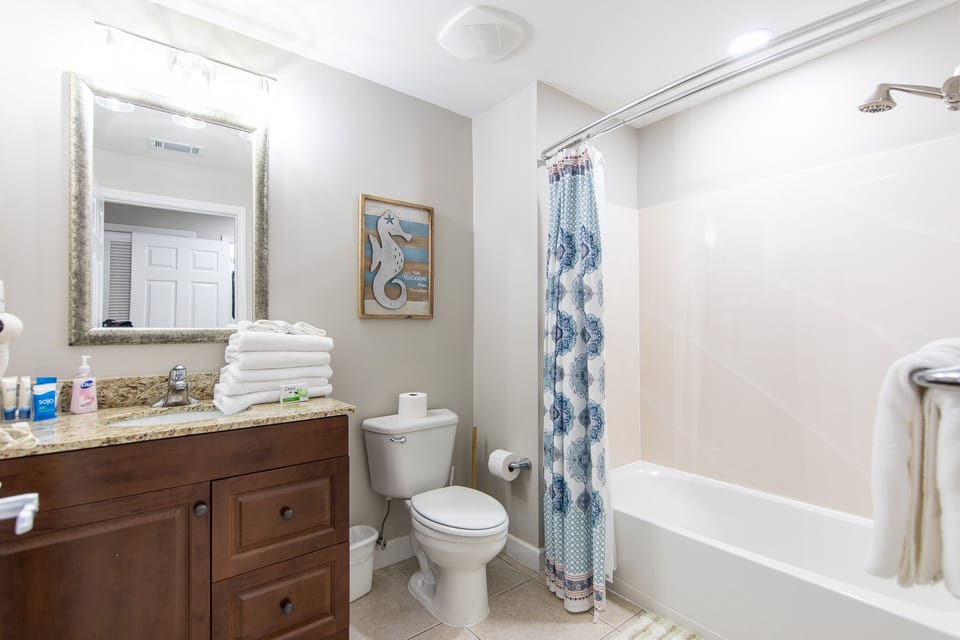 2nd Bathroom with shower/tub combo.