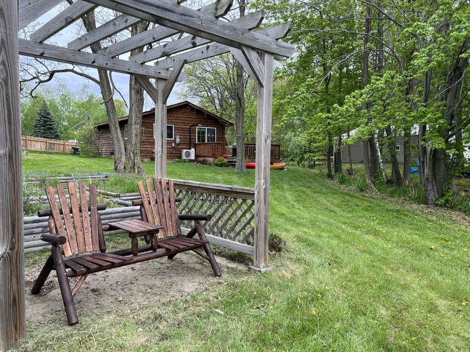 Seating area near the lake