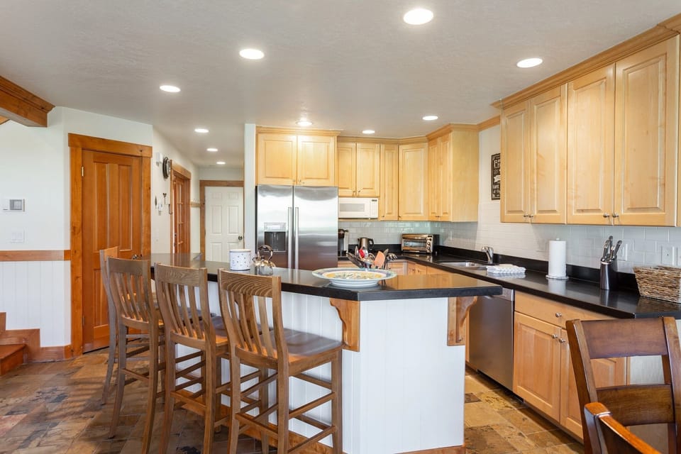 Room, Indoors, Kitchen, Kitchen Island, Flooring