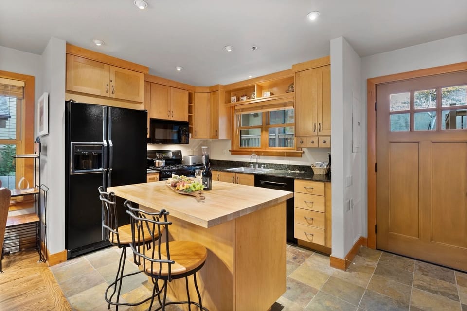 Indoors, Kitchen, Refrigerator, Microwave, Floor