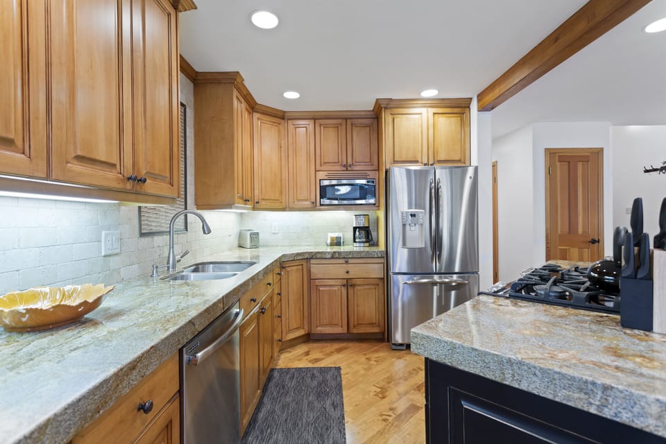 Indoors, Kitchen, Refrigerator, Flooring, Floor