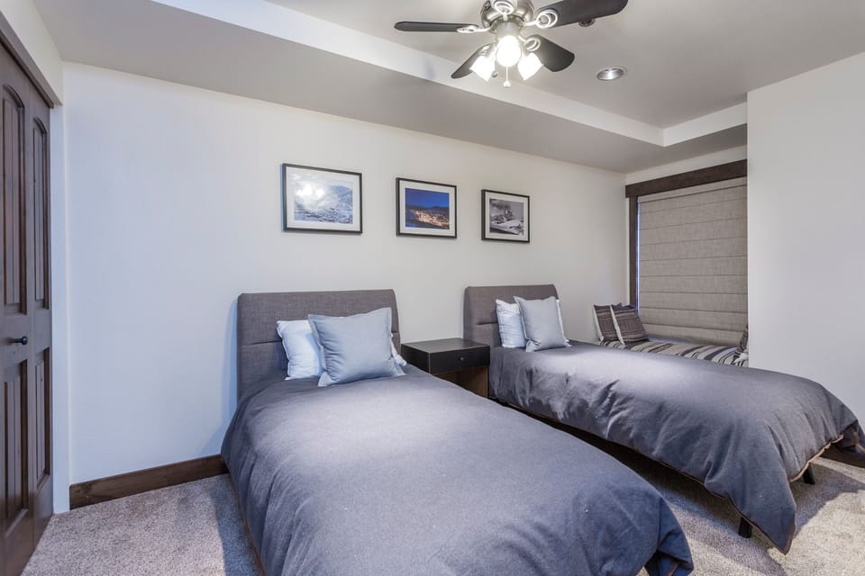 Bedroom, Room, Indoors, Ceiling Fan, Bed