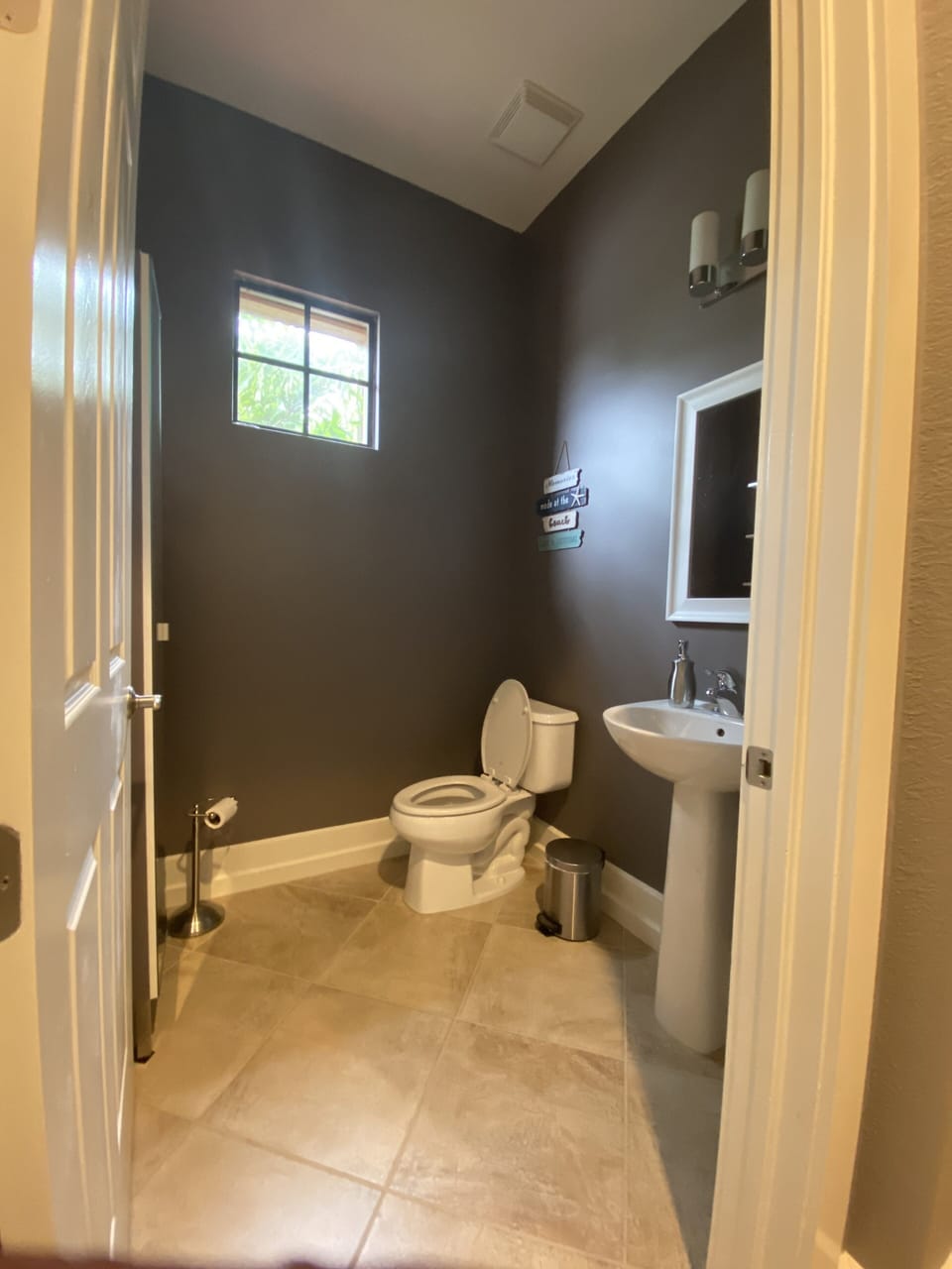 Half bath off of lower living room