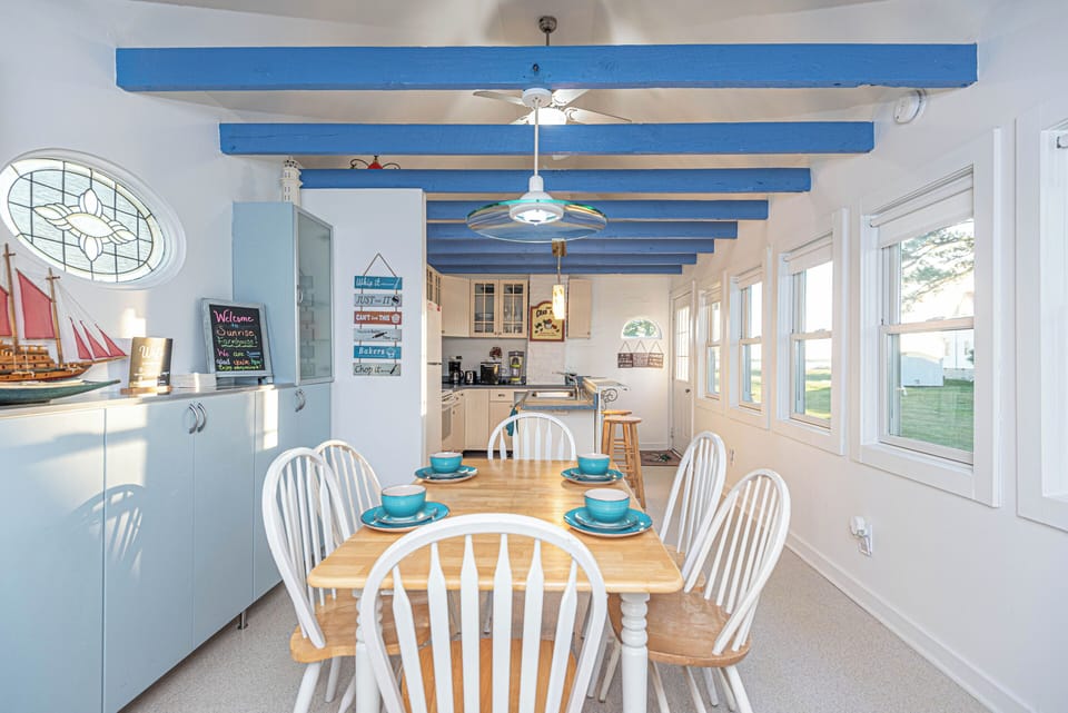 Enjoy water views from the dining room and kitchen.