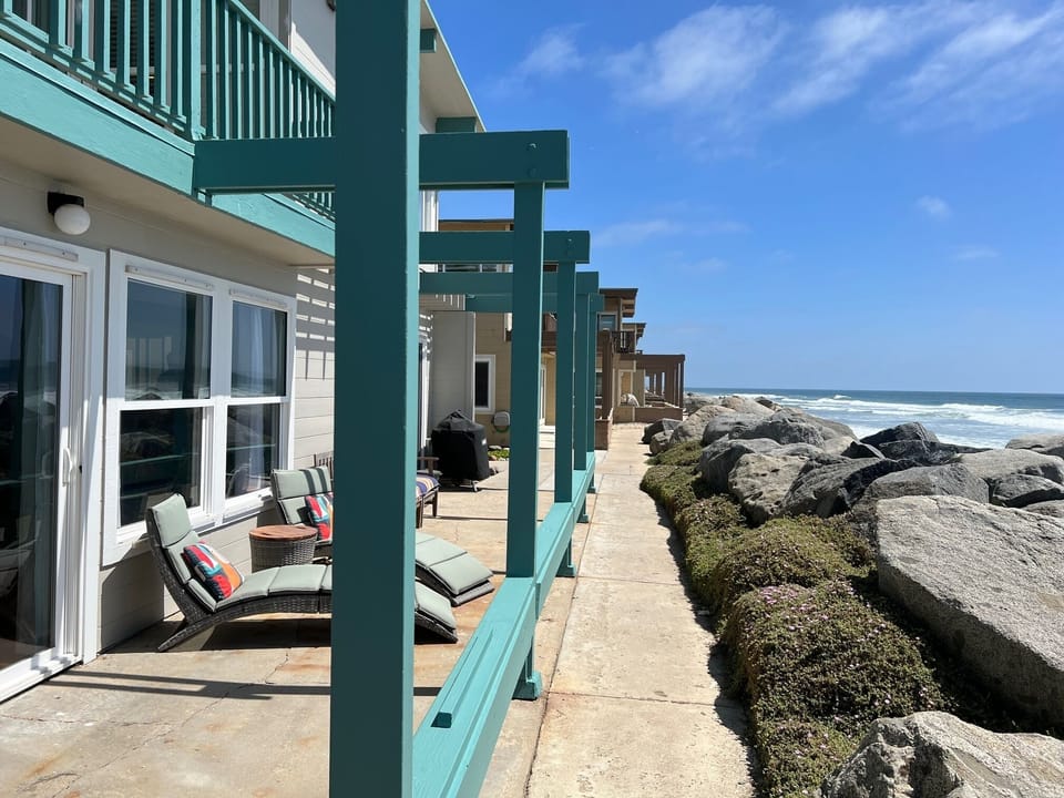 large patio for great views of the ocean