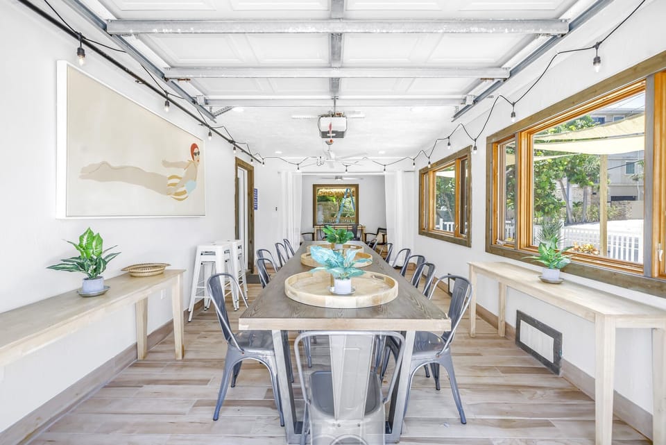 Dining table for fourteen.
