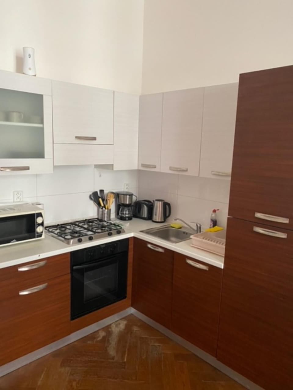 Apartment | Private kitchen | Fridge, microwave, oven, stovetop