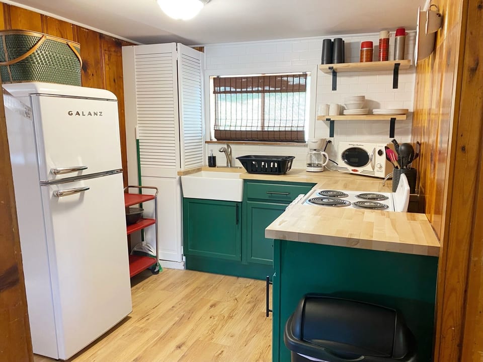 This newly renovated kitchenette has all the basics.