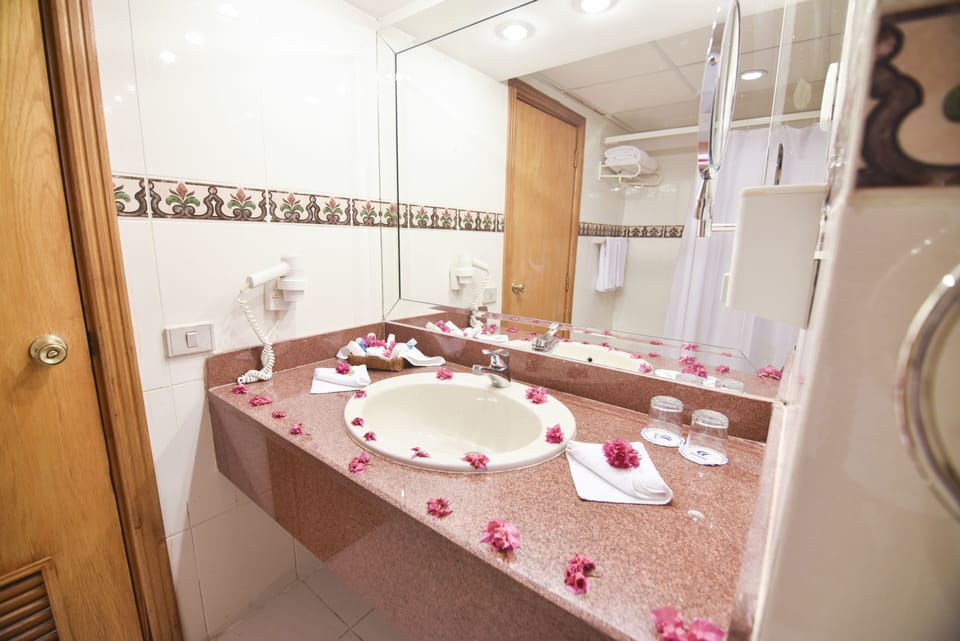 Rainfall showerhead, free toiletries, hair dryer, bathrobes