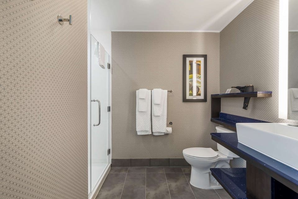 Free toiletries, hair dryer, towels, soap