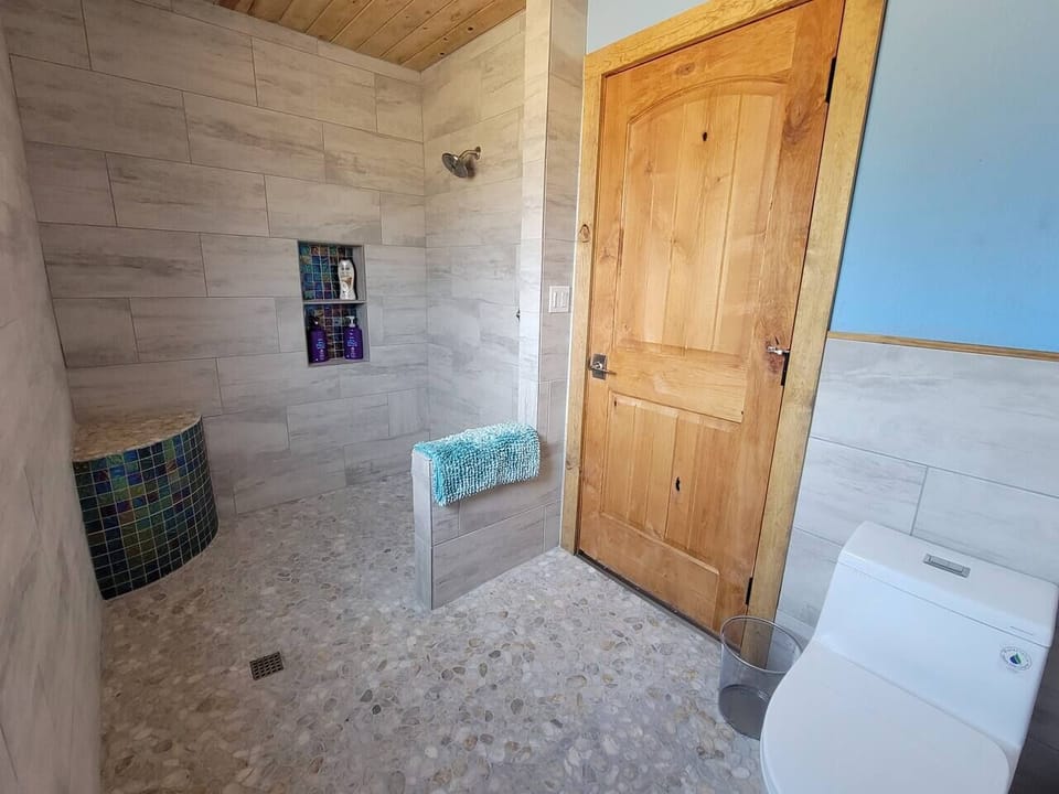 Large, walk-in shower