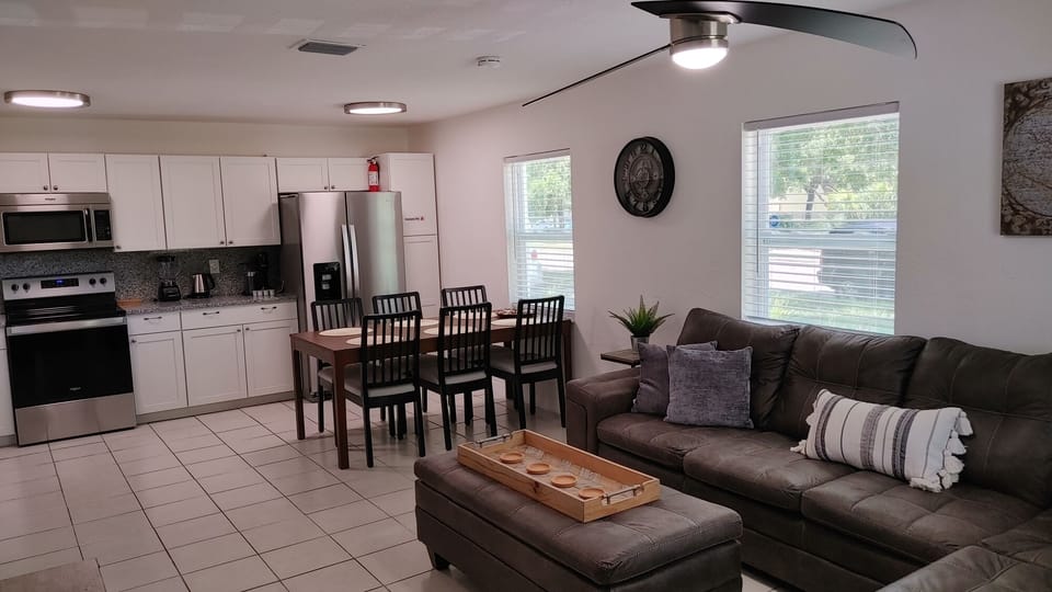 Living room and kitchen