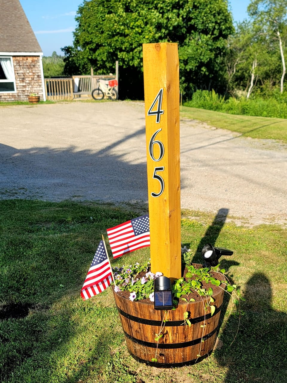 House number displayed out by the road