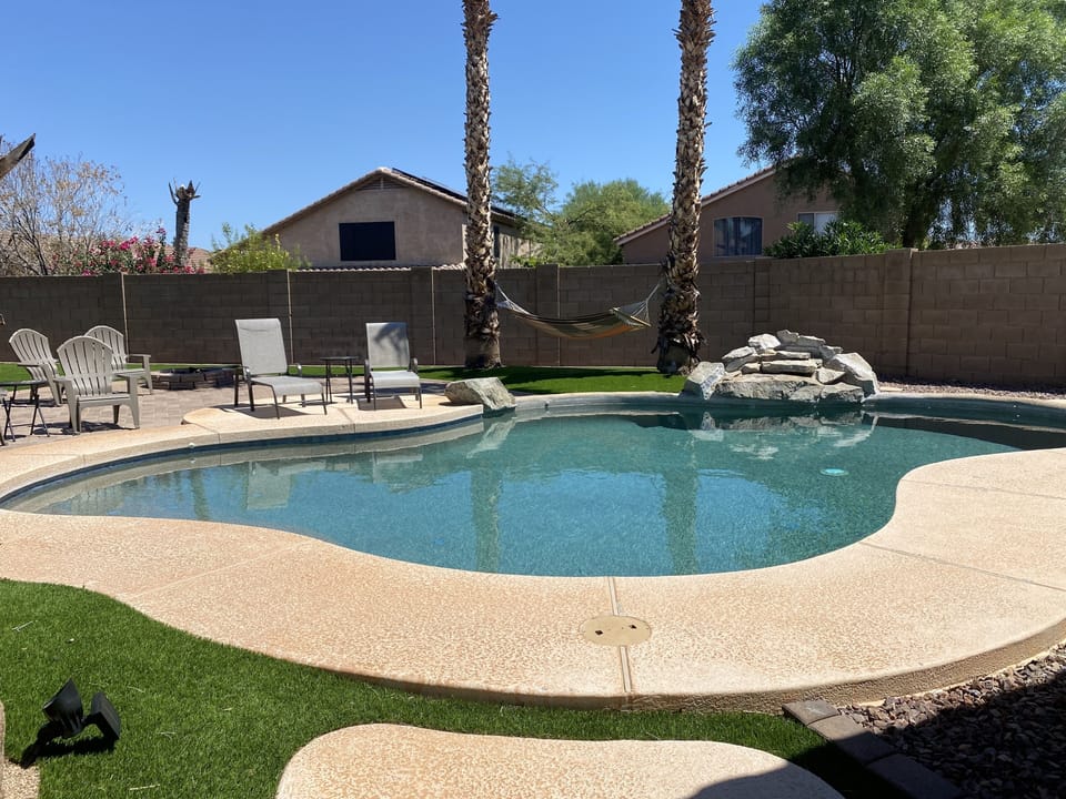 Relax on a sunny lounger or hammock.