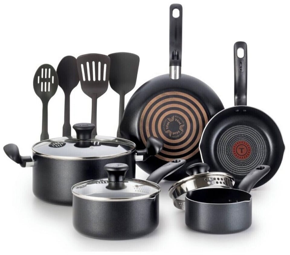 NEW - T-fal Simply Cook nonstick aluminum 12 piece Cookware Set