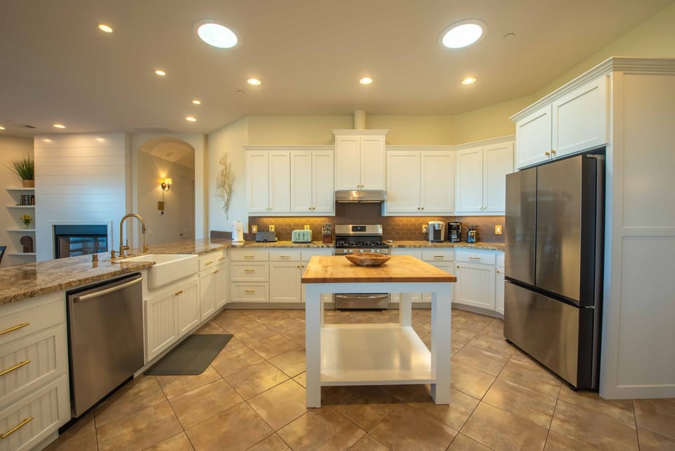 Updated kitchen with stainless steel appliances