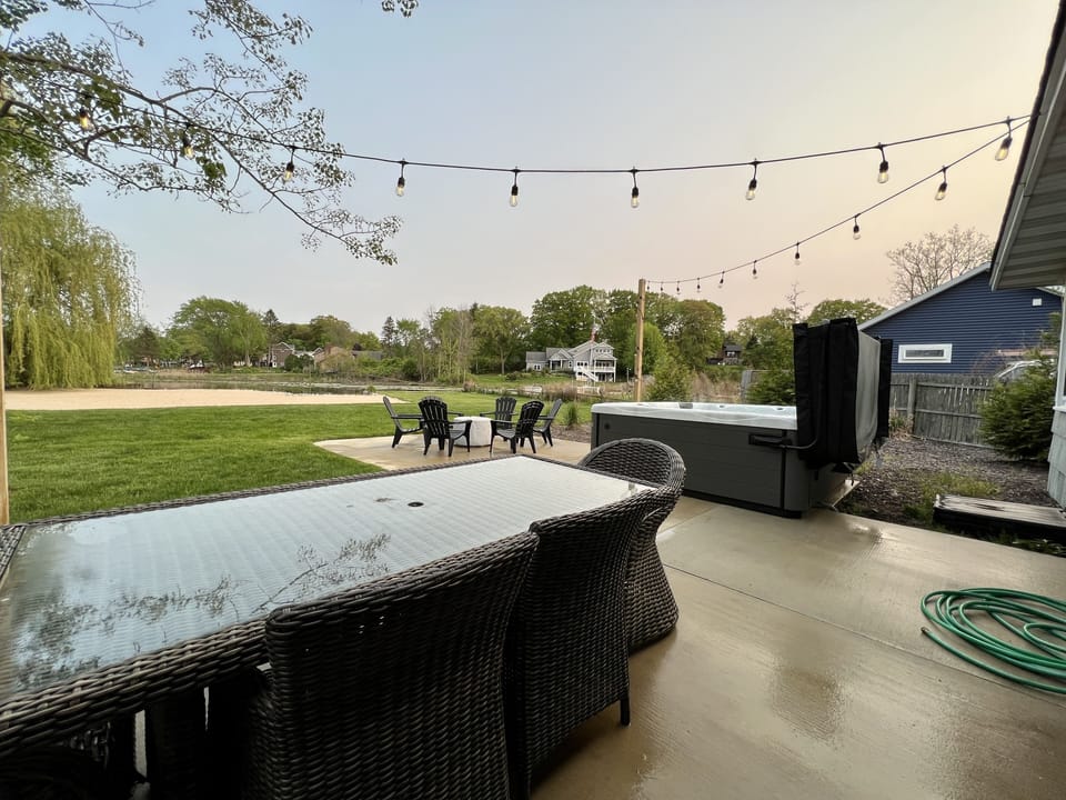 Enjoy beautiful sunsets from the the Hot Tub.