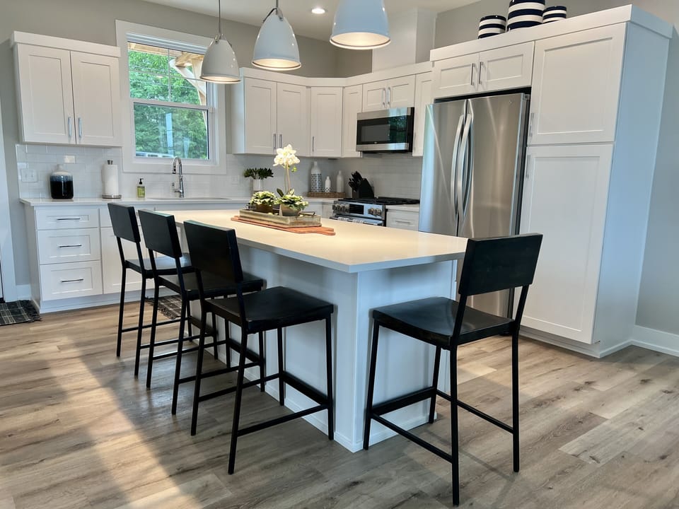 Kitchen Has Island Seating for Four