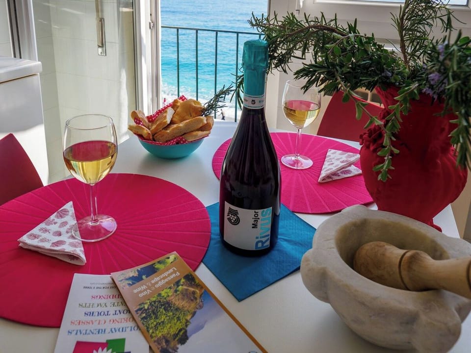 Welcome wine and local treats