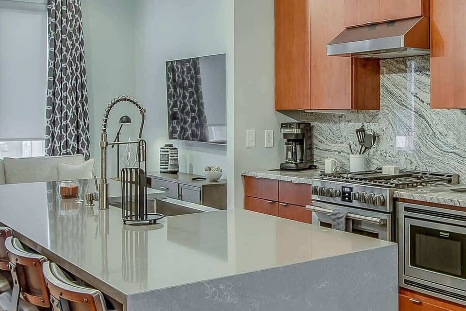 Stylish kitchen with every modern appliance to inspire your inner chef.