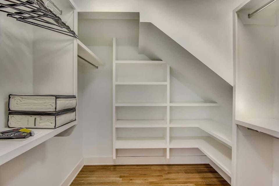 Spacious closet ready for all your belongings and treasures.