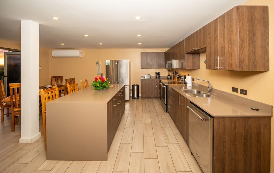 Spacious modern kitchen with sleek island and stainless appliances