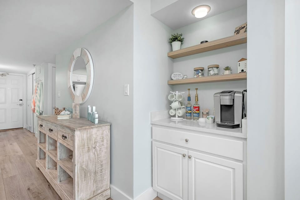 Fully stocked coffee bar