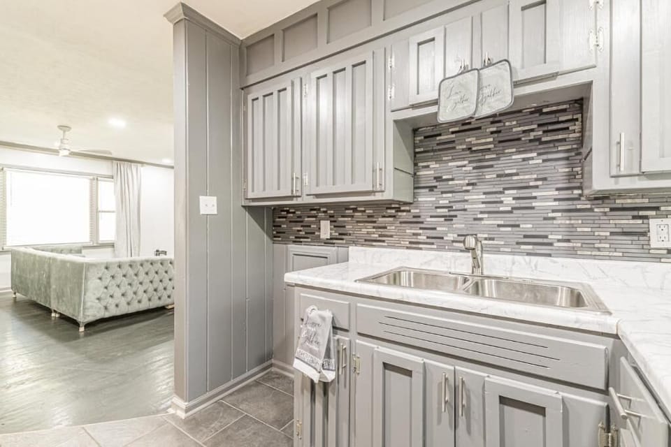 Full-size fridge, microwave, stovetop, espresso maker