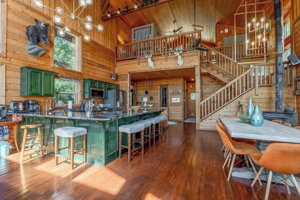 A wide view of your open-concept kitchen, dining, and living areas.