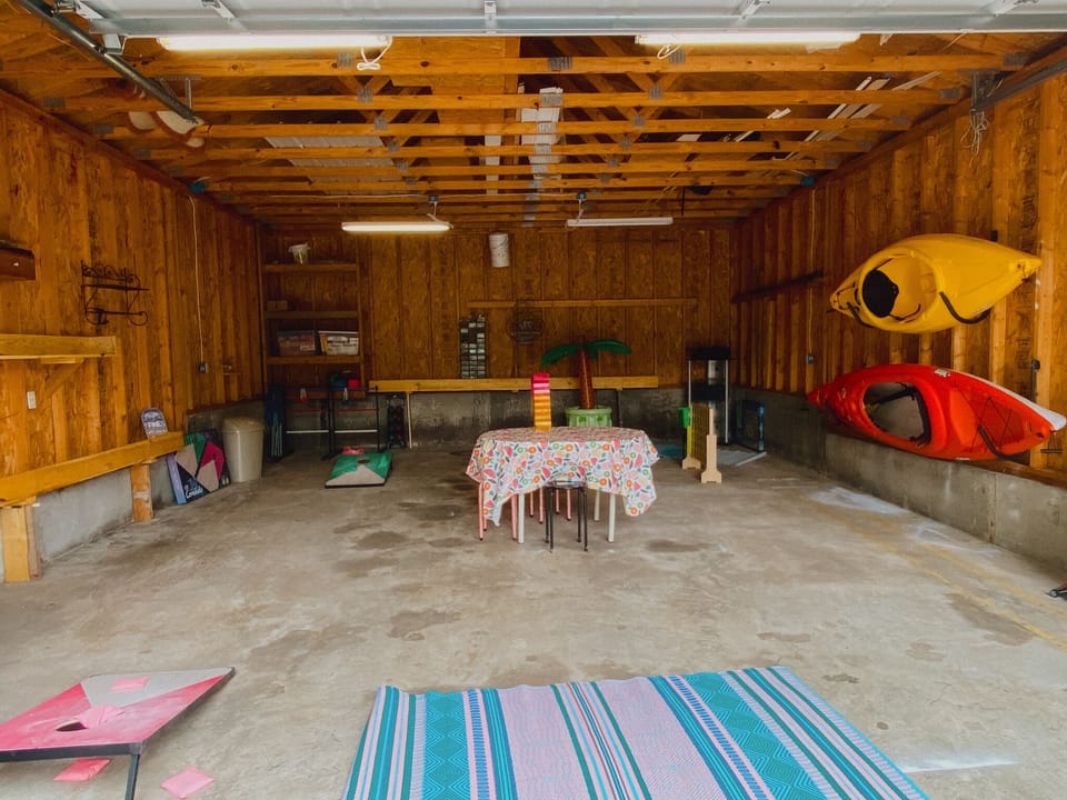 Game garage offers ping pong, corn hole, and a variety of card and board games