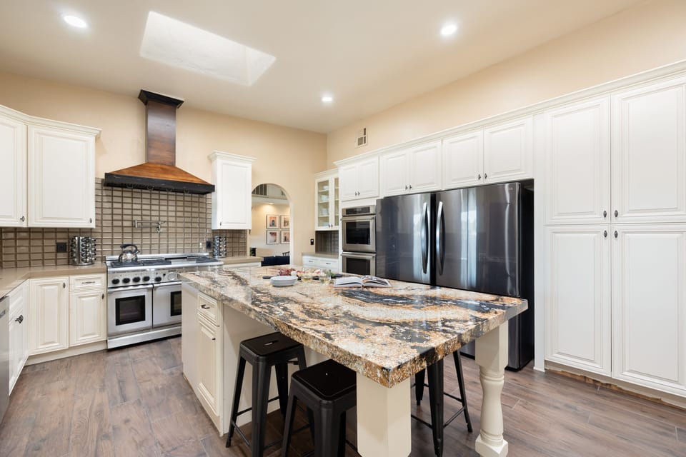 Chef's kitchen with dual fridges.