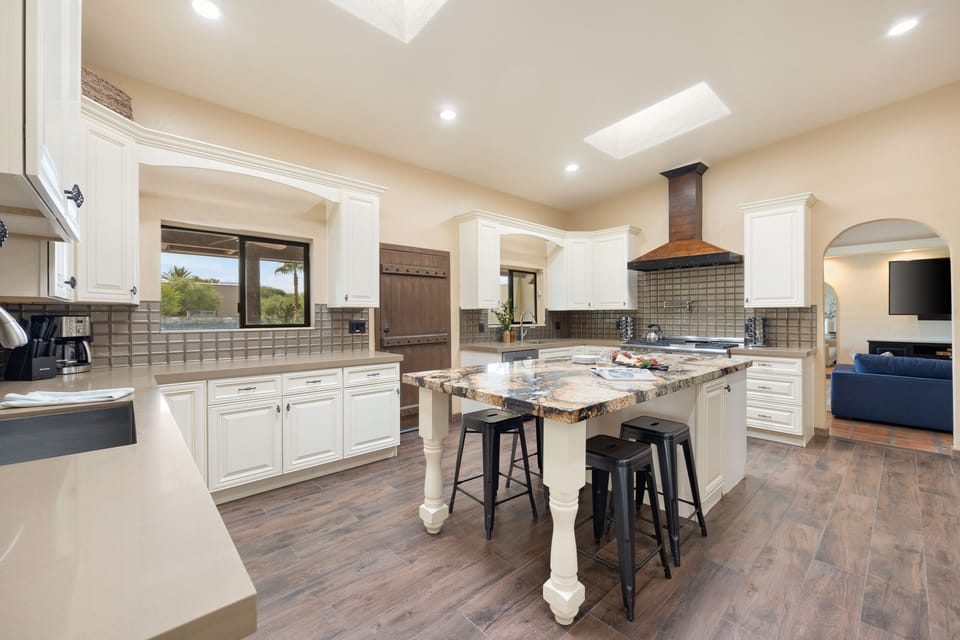 Modern kitchen with an island.